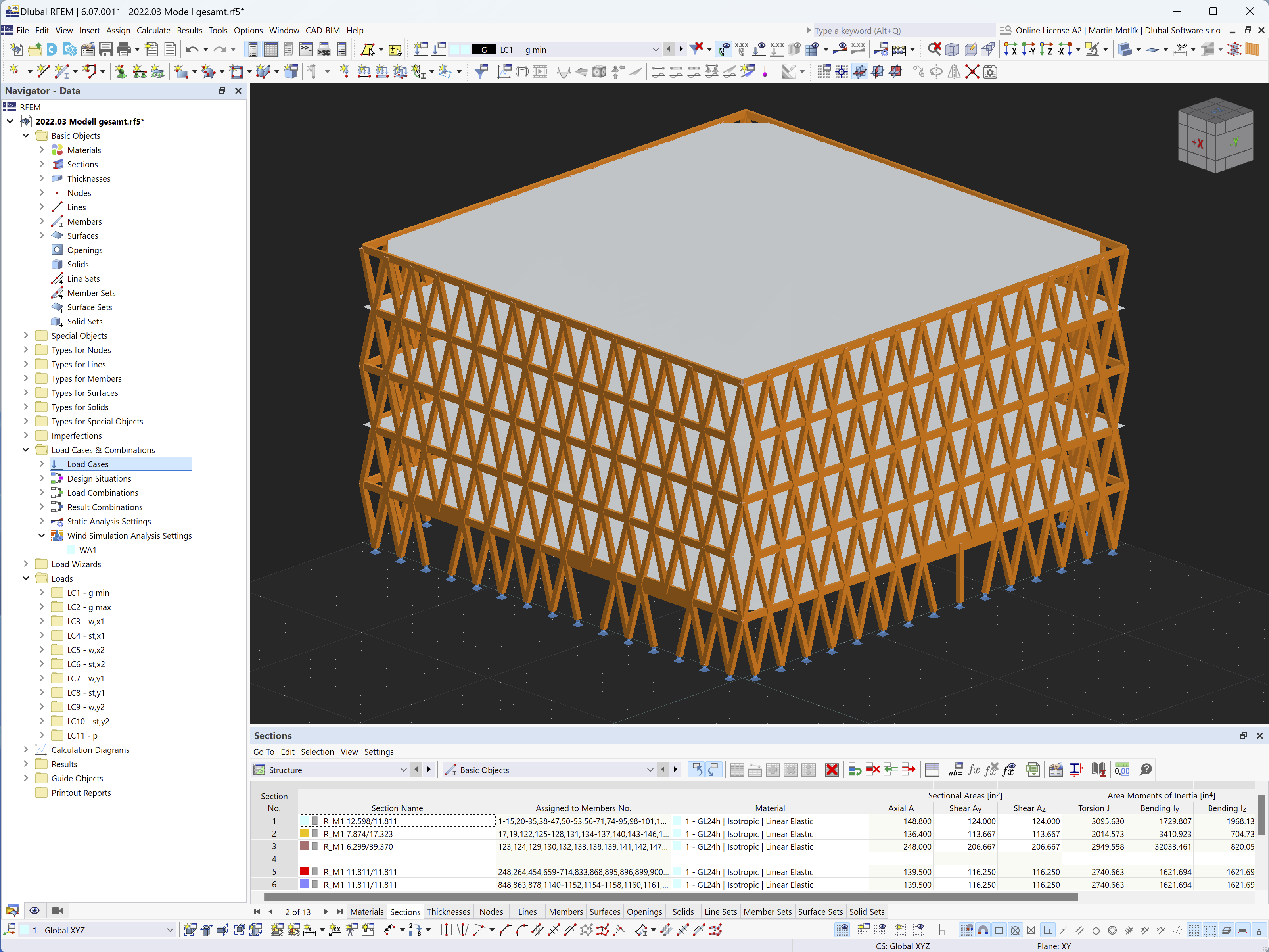 RFEM model administrativní budovy Innovationsfabrik 2.0 v Heilbronnu